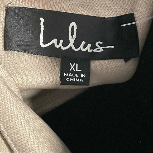 NWT Lulus Crepe Plunge Mini Dress Taupe Size X Large - Picture 10 of 12